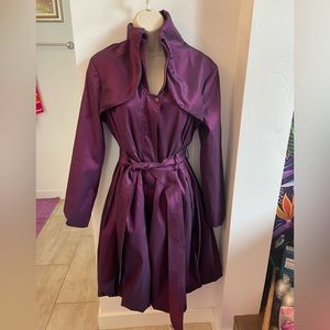 Iridescent bubblecoat with sash. Like new.